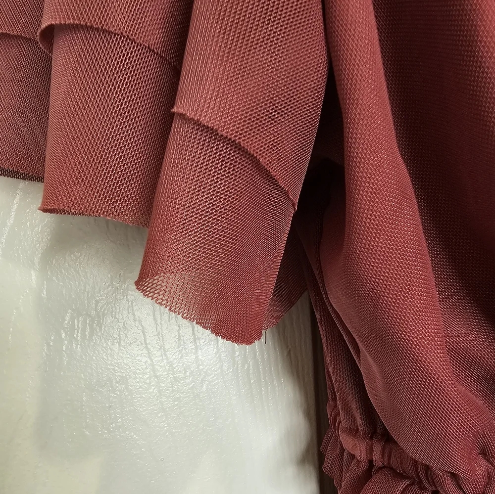 Tiered Ruffle Mesh Cropped Top - Picture 8 of 12